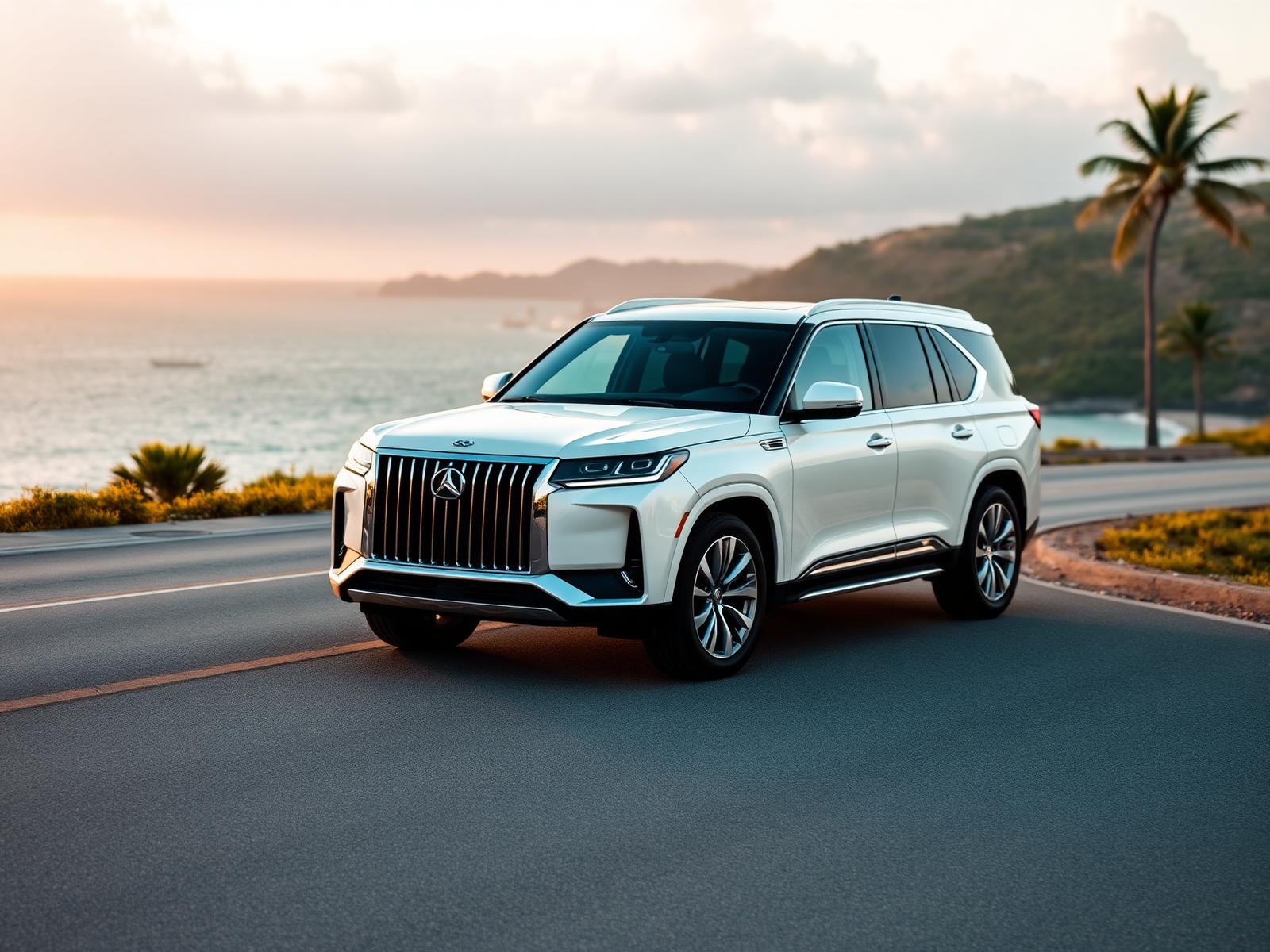 Premium SUV on coastal road in Jamaica